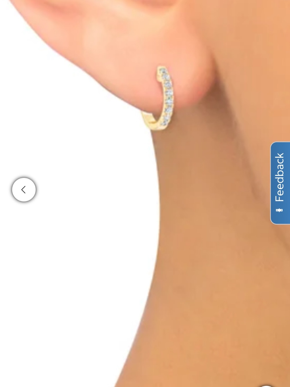 Gold 14k yellow gold with real natural diamonds.   Mini Hoop Earrings Huggies - Picture 7 of 8